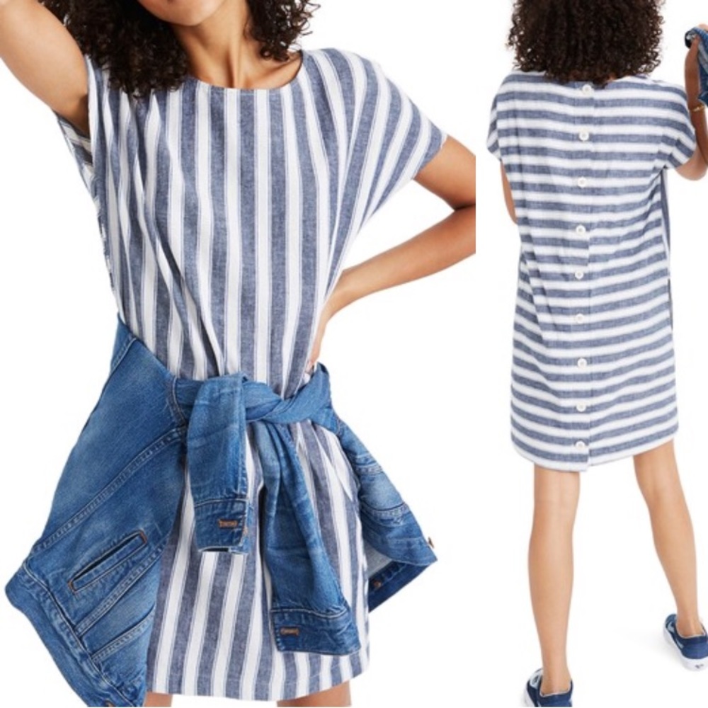 Madewell button back dress NWT